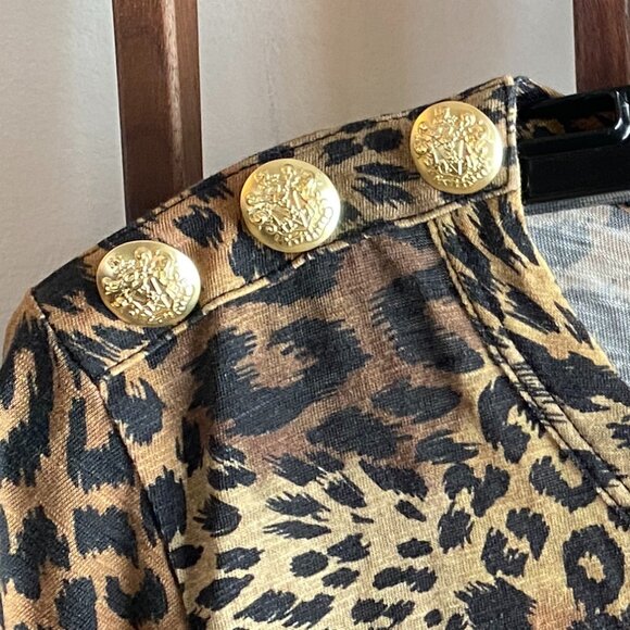 Veronica Beard Carla Crew Neck T-Shirt-Leopard - Picture 2 of 7